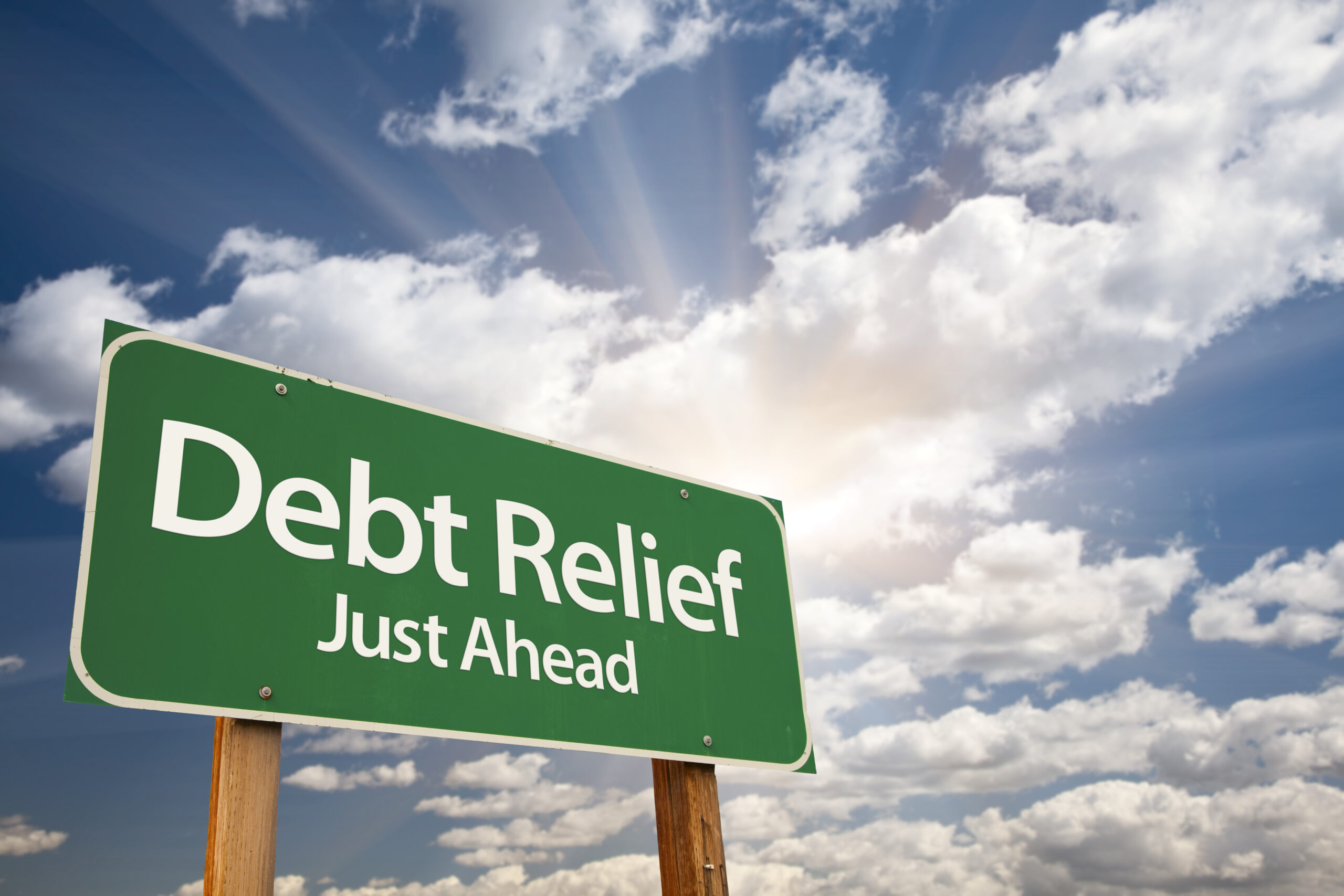 Chapter 13 bankruptcy road sign debt relief just ahead